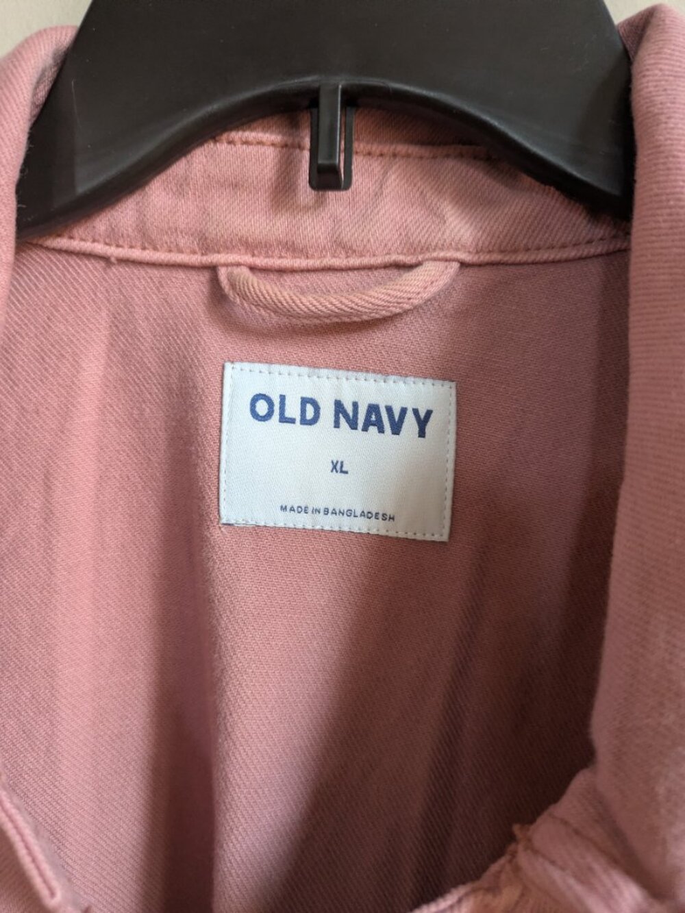 old navy chore barn utility denim jacket pink dusty rose size XL #430 - Picture 5 of 6